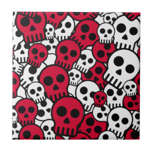 Cherry Gothic Skull Pattern Impressão