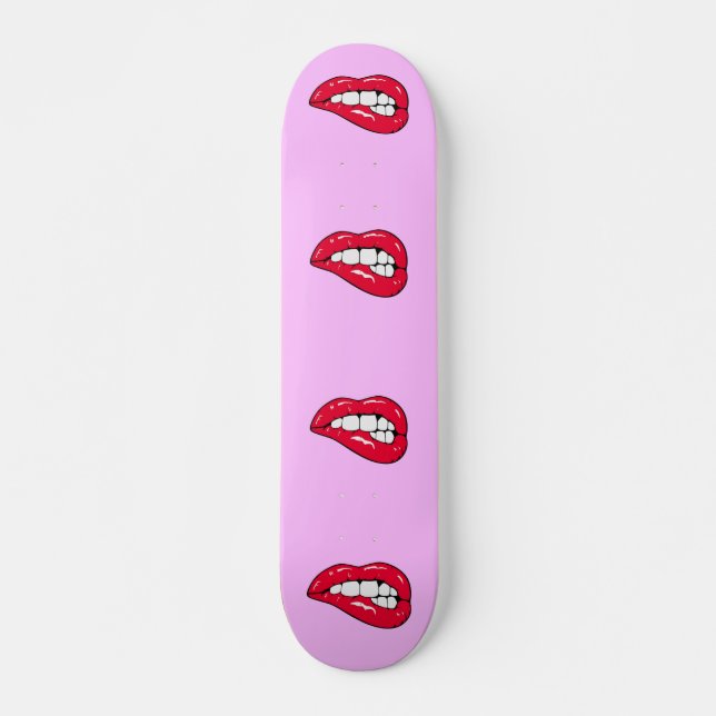 Cherry Hot Lábios Popper Girl Skateboard (Frente)