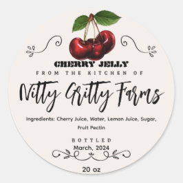 Cherry Jam Jelly preserva etiqueta de latas person