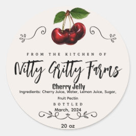 Cherry Jam Jelly preserva etiqueta de latas person