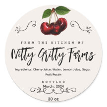 Cherry Jam Jelly preserva etiqueta de latas person