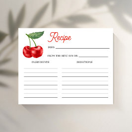 Cherry no cartão de receitas do chá de panela supe