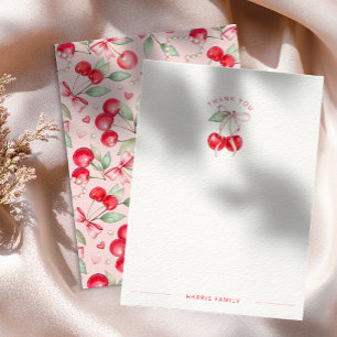 Cherry no Cartões de agradecimentos de Chá de fral