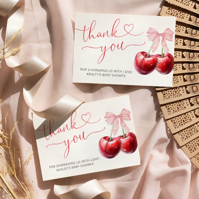 Cherry No Cartões de agradecimentos Do Chá de fral (Criador carregado)