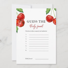 Cherry no topo Adivinha o cartão de Comida do bebê