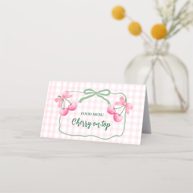 Cherry On Top Birthday Folheto Menu Card (Frente)