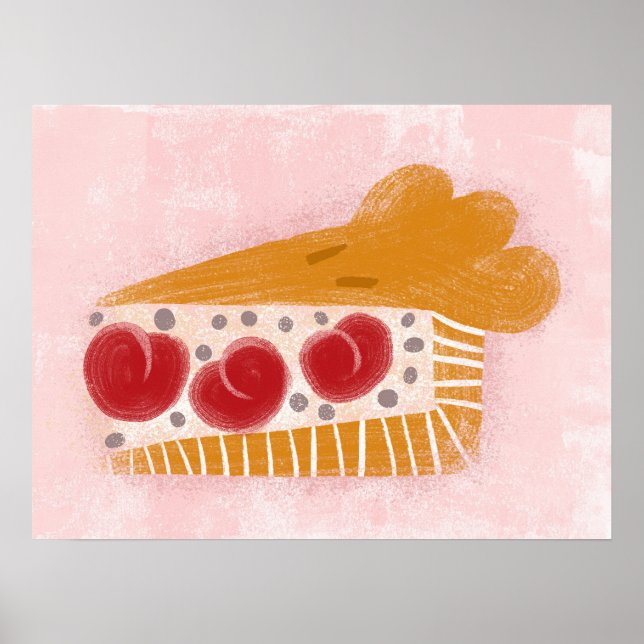Cherry Pie Slice Poster Wall Art (Frente)
