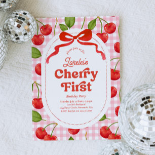 Cherry Primeiro Convite de Aniversário