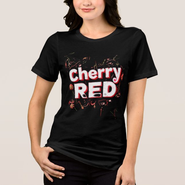 "Cherry Red Aestético - Design de cor branca e vib (Frente)