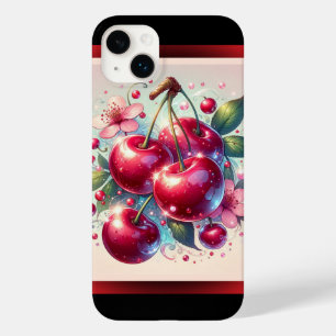 Cherry Red Cute Cherries Floral Girly Pink
