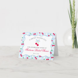 Cherry Sweet Pink Coquette Bridal Cartões de agrad
