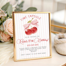Cherry Time Capsule Table Sign