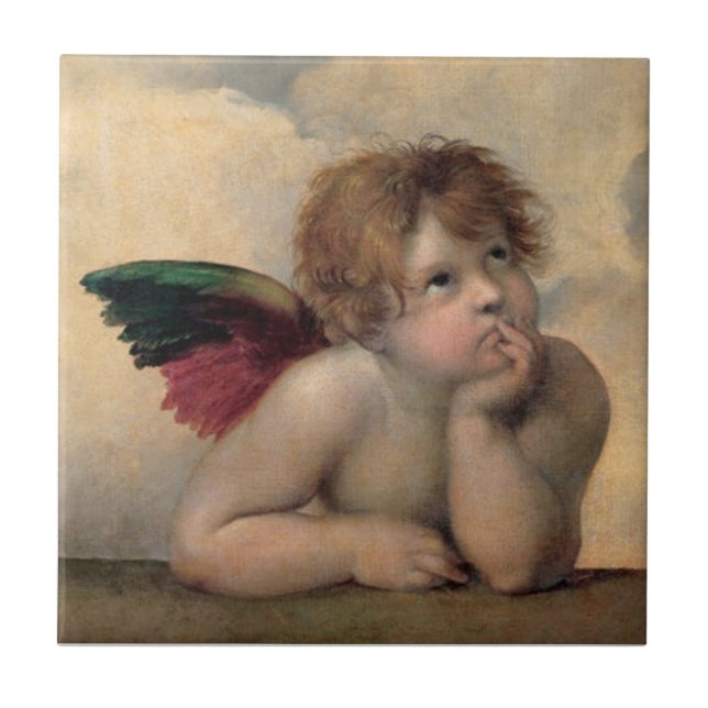 Cherub da Sistine Madonna por Raphael (Frente)
