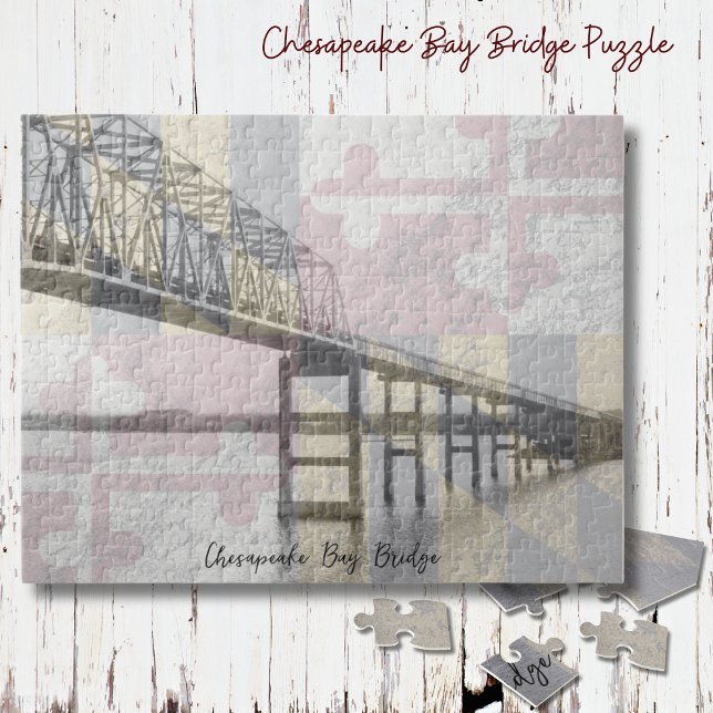 Chesapeake Bay Bridge Maryland Quebra-cabeça (Personalize this cool puzzle of the Chesapeake Bay Bridge in Maryland!)