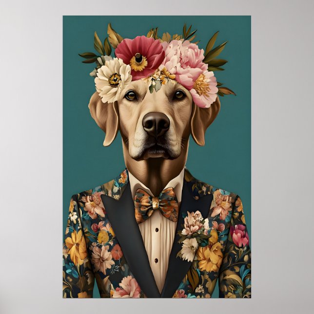 Chesapeake Bay Retriever In Suit Poster (Frente)