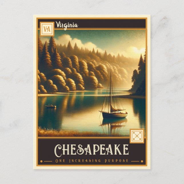 Chesapeake, Virgínia | Cartão postal Vintage (Frente)
