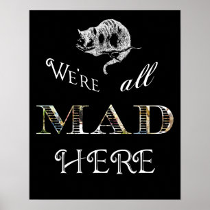Cheshire Cat Mad Alice Poster ou Impressão