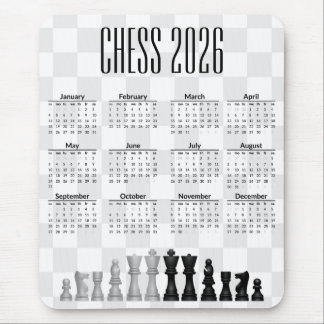 Chess 2026 Calendar Mousepad