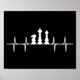 Chess Heartbeat Chess Pieces Poster