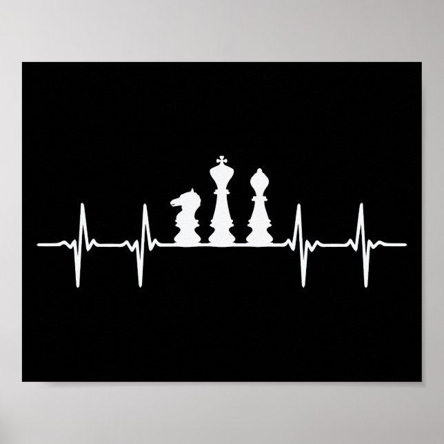 Chess Heartbeat Chess Pieces Poster (Frente)