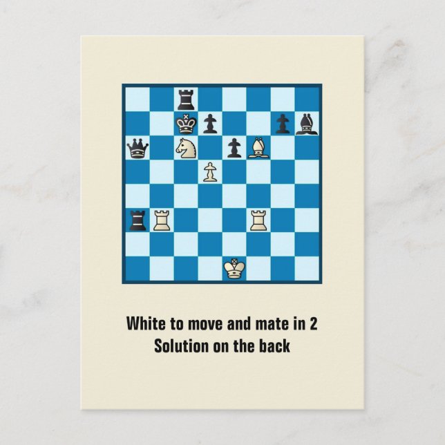 Chess Mate In 2 Quebra-cabeça Nº 1 Cartão Postal (Frente)