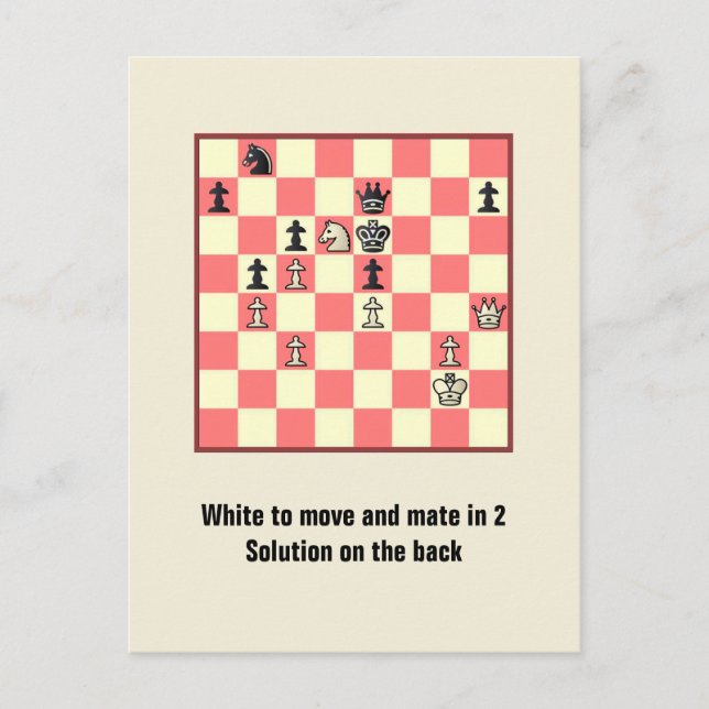 Chess Mate In 2 Quebra-cabeça nº 4 Cartão Postal (Frente)