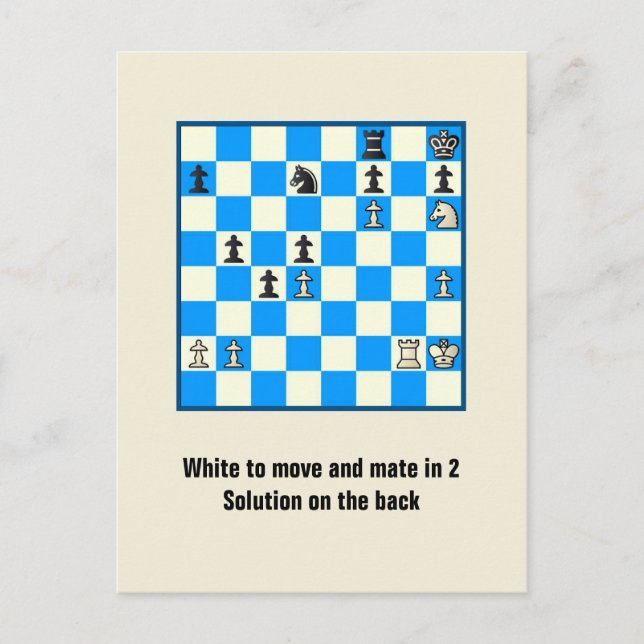 Chess Mate In 2 Quebra-cabeça nº 5 Cartão Postal (Frente)