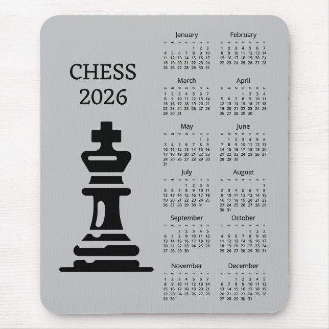 Chess Piece King 2026 Calendar Mousepad (Frente)