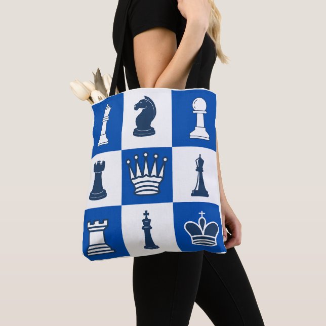 Chess Piece Tote Bag All-Over Impressão Chess Love (Close Up)