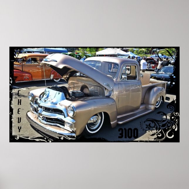 Chevrolet 3100 Lowrider Bomb Truck Poster (Frente)