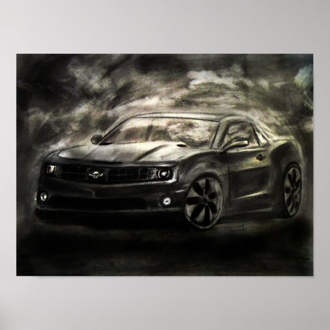 Chevrolet Camaro Drawing Impressão (Frente)