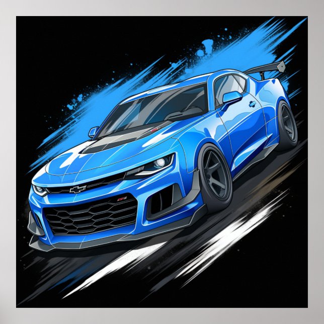 Chevrolet Camaro ZL1 Chevy Muscle Art Poster (Frente)