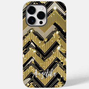 Chevron Black e Dourado Nome Personalizado