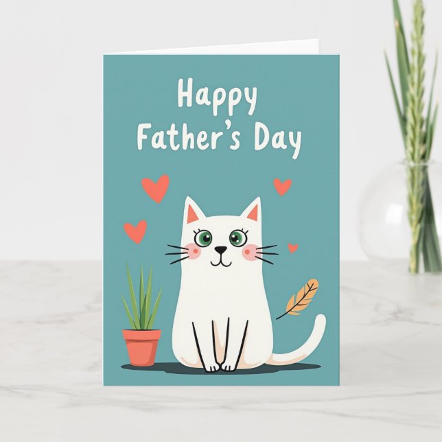 Chevron Cute Cartão de Amor de Gatinho (Frente)
