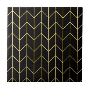 Chevron Dourado no chique moderno do fundo preto