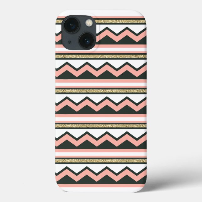 Chevron Dourado Ultra Chic Samsung Galaxy Nota 4 C (Verso)
