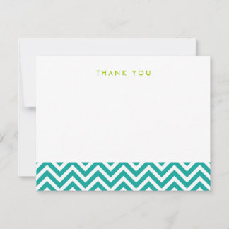 Chevron Simples Teal Obrigado A Você Nota Cartões