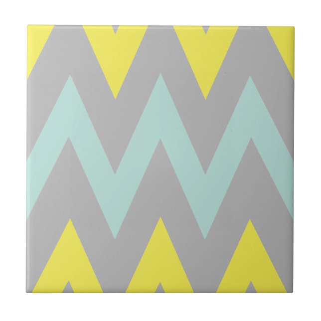 Chevron Simplístico Azul, Amarelo e cinza (Frente)