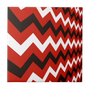 Chevron vermelho, preto e branco