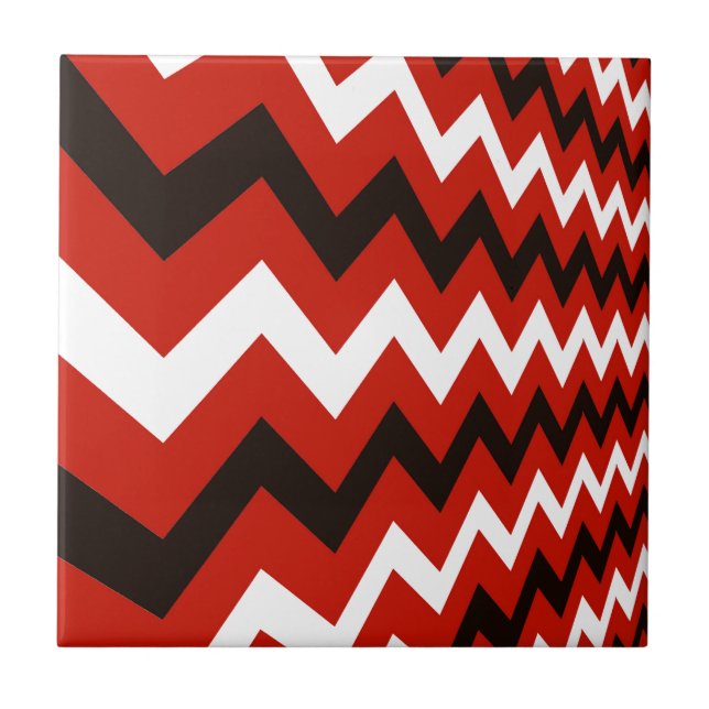 Chevron vermelho, preto e branco (Frente)