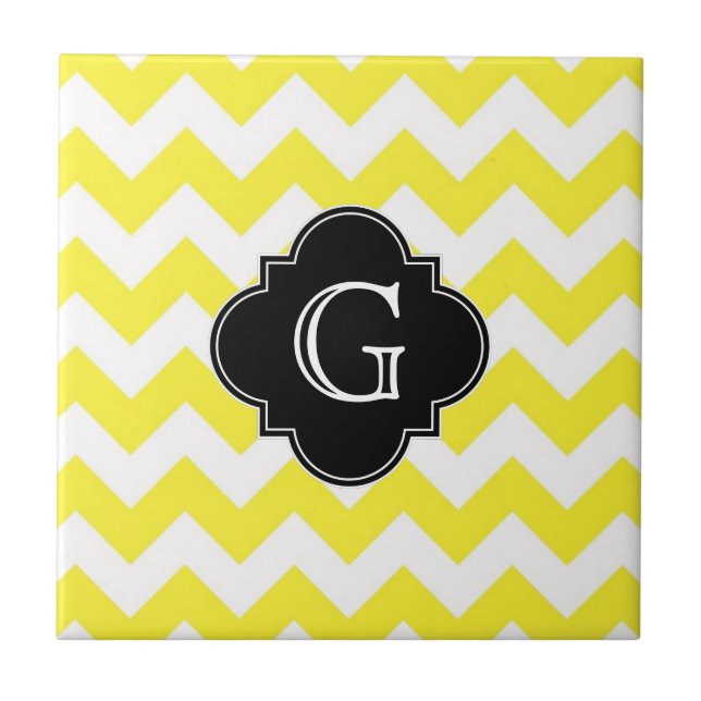 Chevron ZigZag Blk Quatrefoil Monagram Amarelo (Frente)