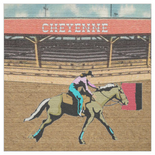 Cheyenne Rodeo Cowgirl Barrel Racing 2 Tecido