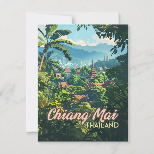 Chiang Mai Thailand Asia Templates Mountain Card (Frente)