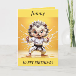 Chibi Hedgehog fazendo cartão de aniversário de Ka