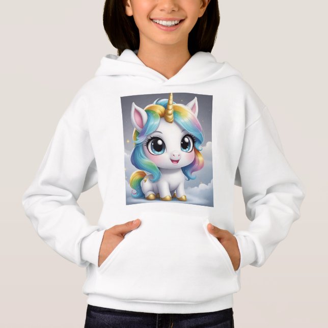 chibi, unicornio blanco de ojos claros (Frente)