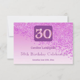 Chic 30 Birthday Pink Glitter RSVP
