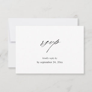 Chic 4 preto e branco com placa RSVP de refeição
