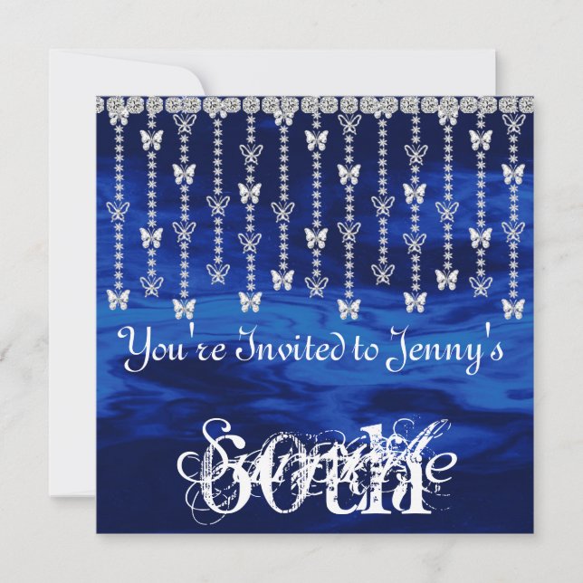 CHIC 60º Convite Surprise Birthday Butterfly (Frente)