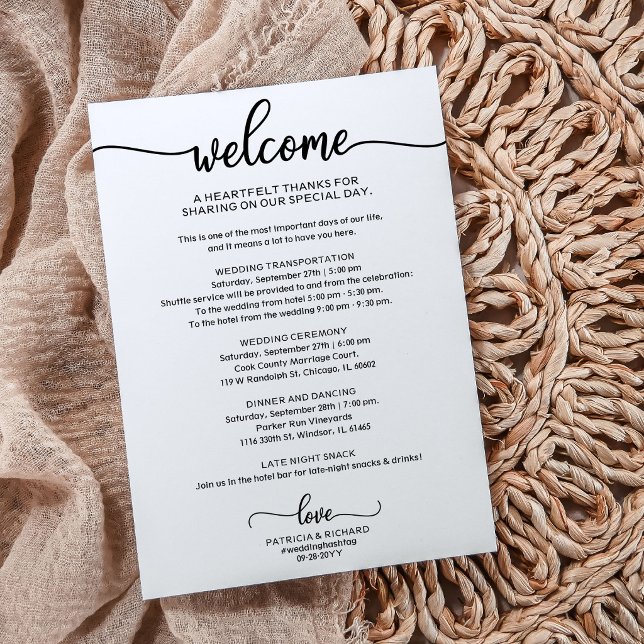 Chic acessível Itinerário de Casamento com Caligra (Criador carregado)