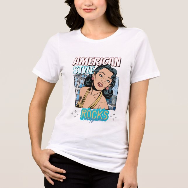 Chic American Woman Graphic Tee (Frente)